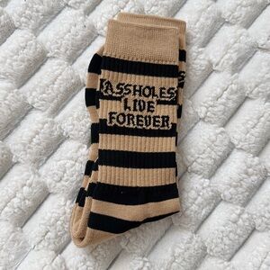 ASSHOLES LIVE FOREVER | Striped Crew Sock